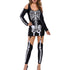 Halloween dress Women plus size Halloween costumes 2019 Cold Shoulder Long Sleeve Punk Skeleton - menochic